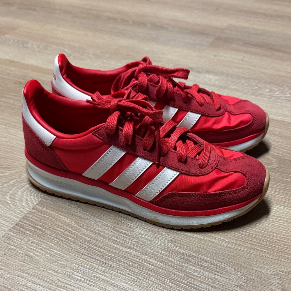 Adidas Scarlet and White Running Shoes